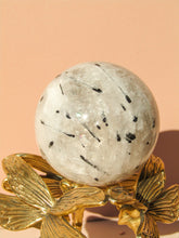 Load image into Gallery viewer, Black Tourmalinated Quartz sphere